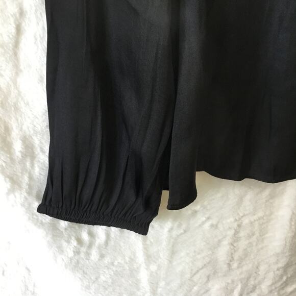 LOFT Black Covered Button Blouse - Picture 11 of 12